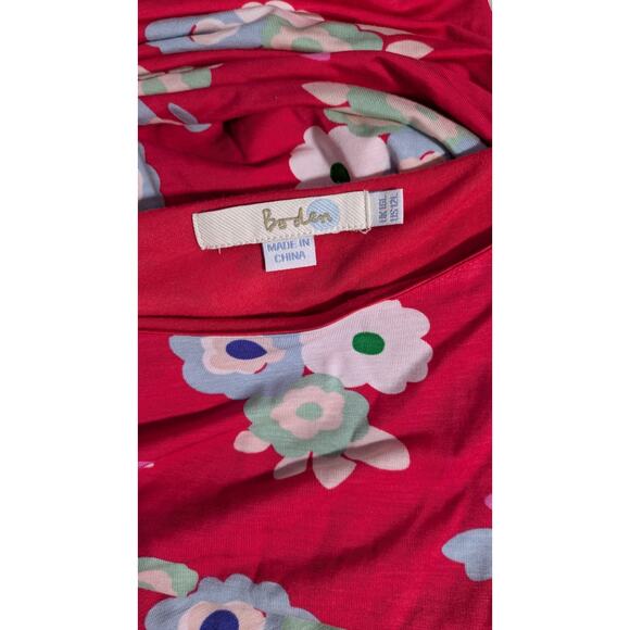 BODEN Terese Jersey Midi Dress in Poppy Red Oriental Paradise US 12L - Picture 9 of 9